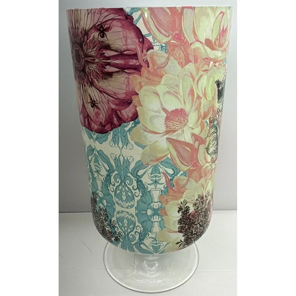 Glass With Flower/Pineapple on‎ Pedestal Apothecary Container/Vase